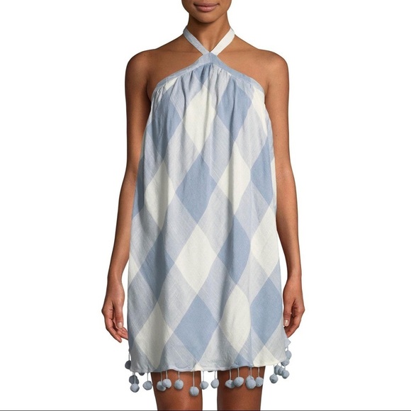 [Tularosa] Halter Gingham Pom Pom Dress - Picture 3 of 16